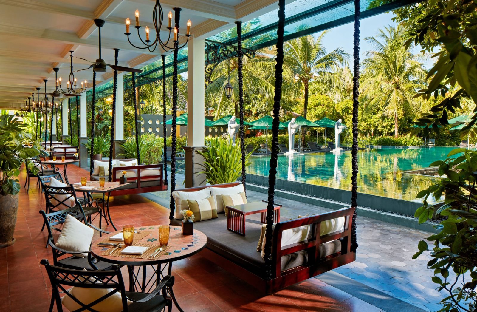 Poolside restaurant terrace